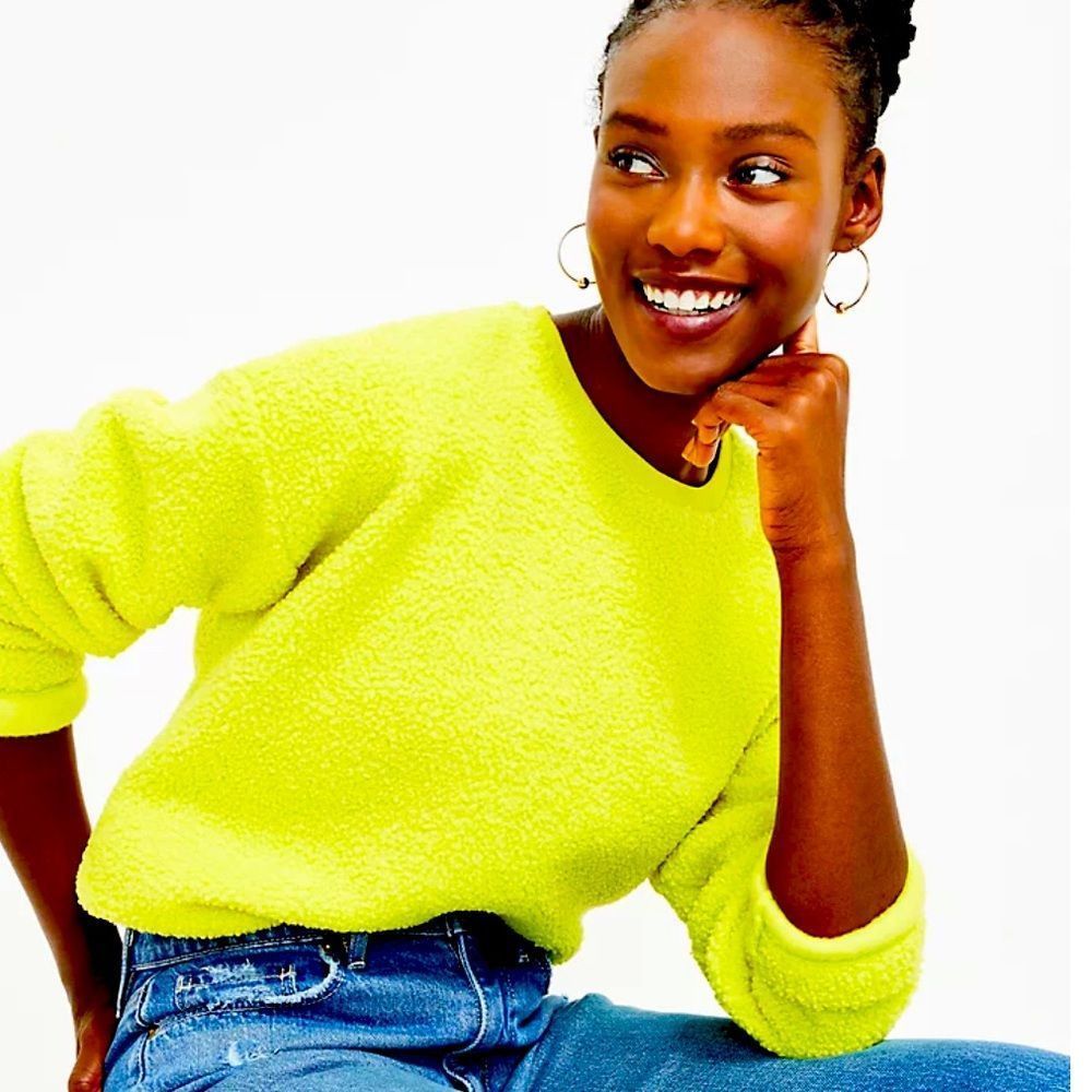 Cozy Lime Sherpa Sweatshirt - Picture 2 of 10